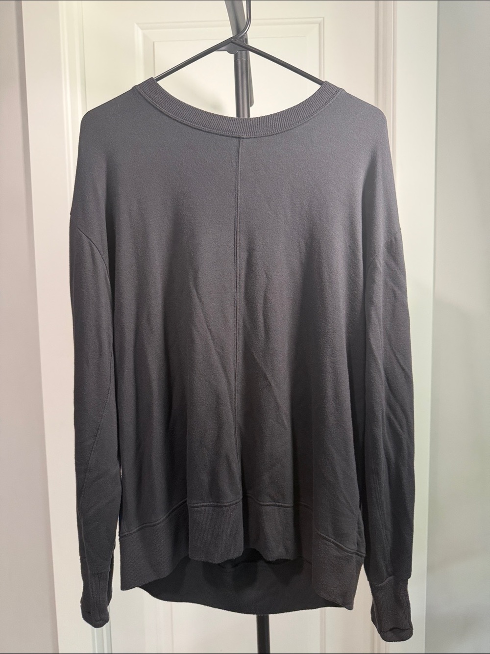 Athleta BlackLightweight Open Back Crewneck Sweatshirt
